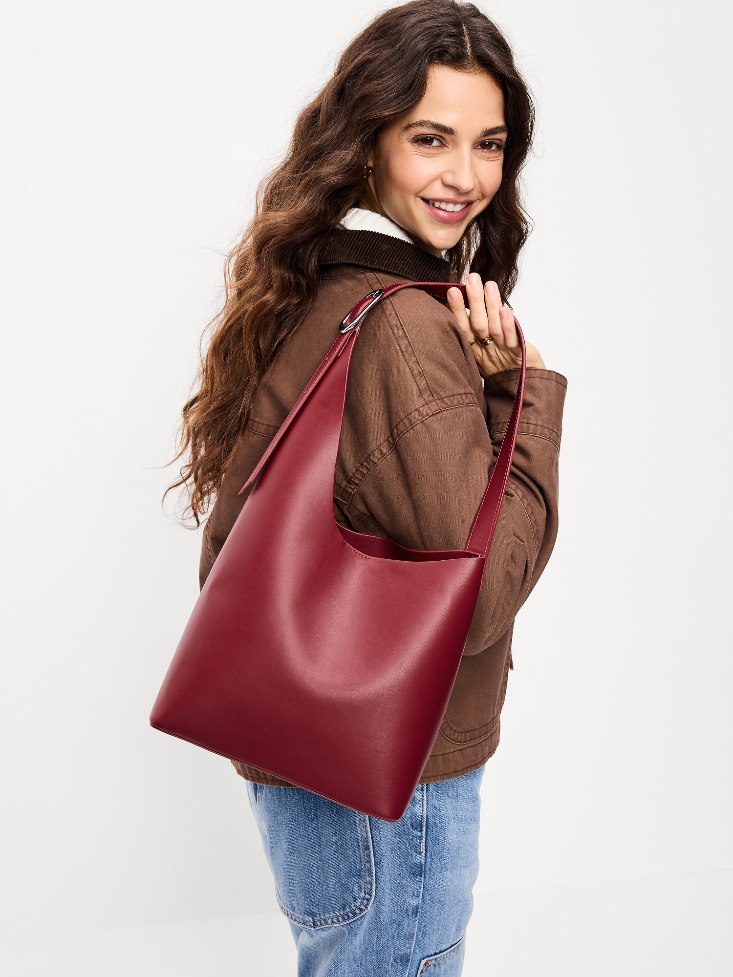Asymmetrical Structured Tote Bag