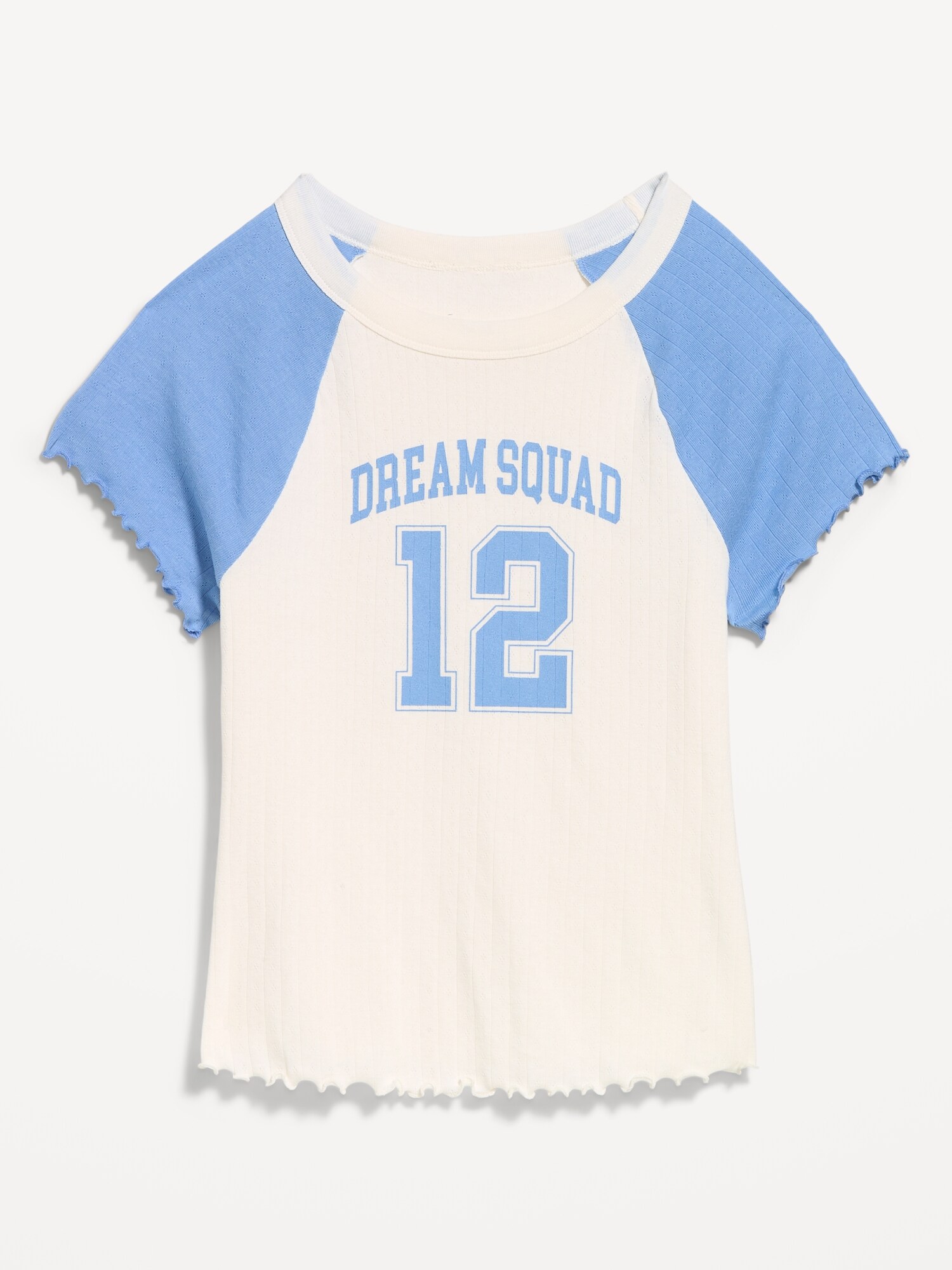 Пижамный топ, короткий рукав, ажурная вязка — Old Navy, цвет: Синий — фото 5