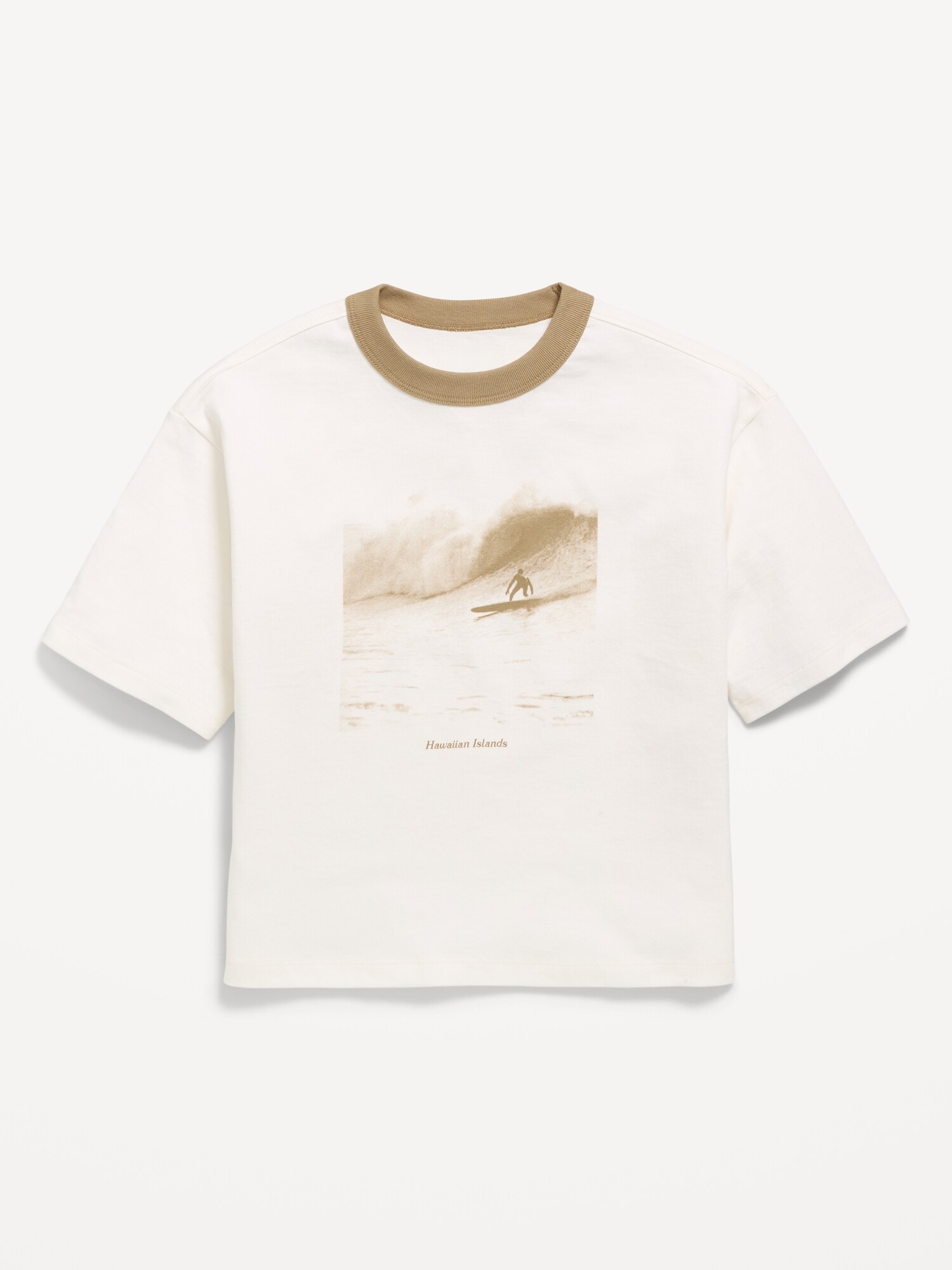 Футболка Old Navy Short-Sleeve Boxy Graphic T-Shirt для мальчиков, цвет: Кремовый — фото 2