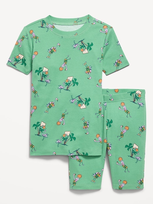 Gender-Neutral Snug-Fit Graphic Pajama Set for Kids