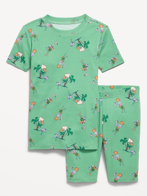 Gender-Neutral Snug-Fit Graphic Pajama Set for Kids