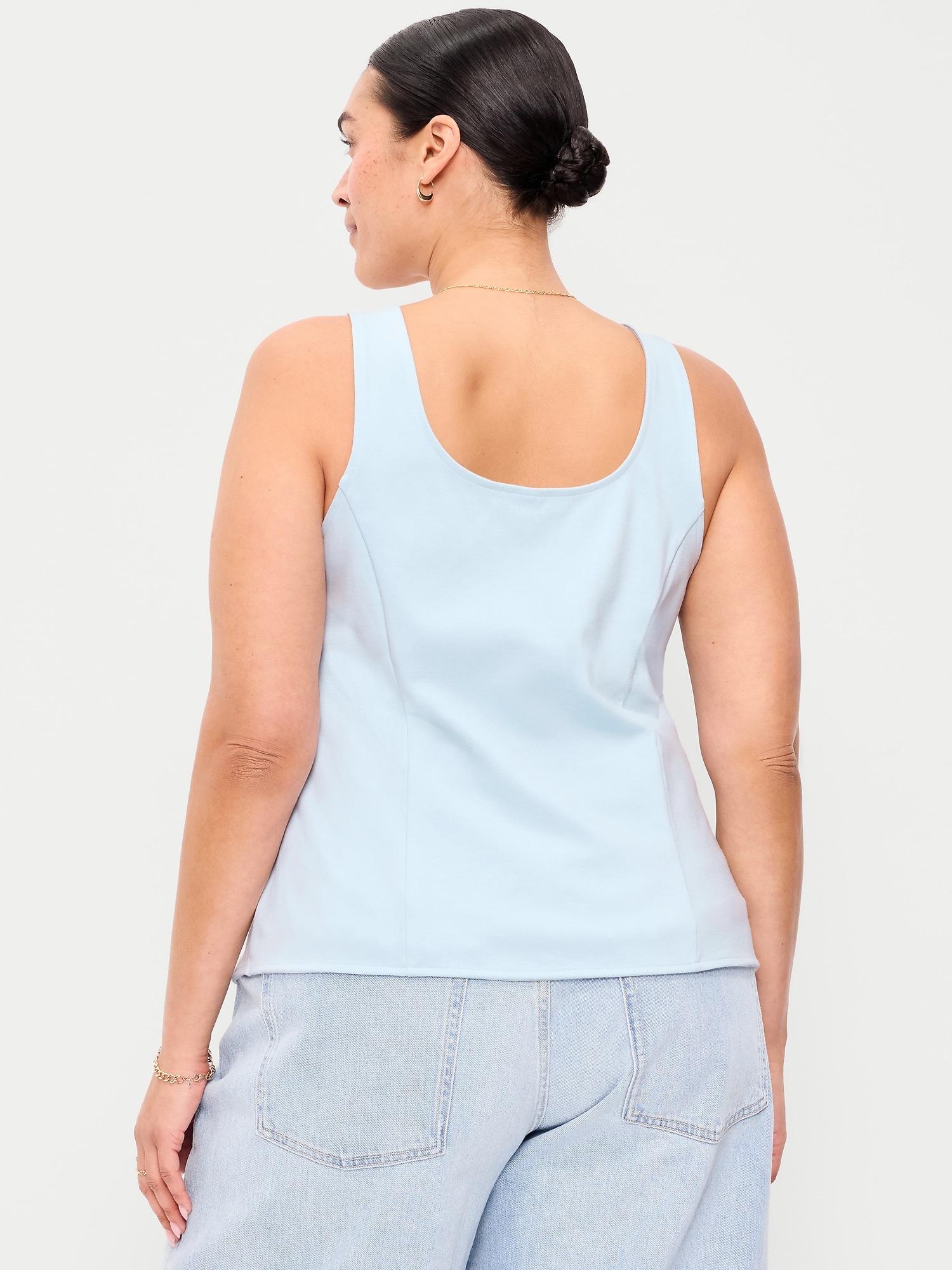 Sleeveless Button-Down Top