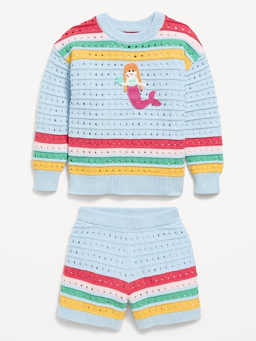 Image number 3 showing, Boxy-Fit Sweater and Shorts Set for Toddler Girls