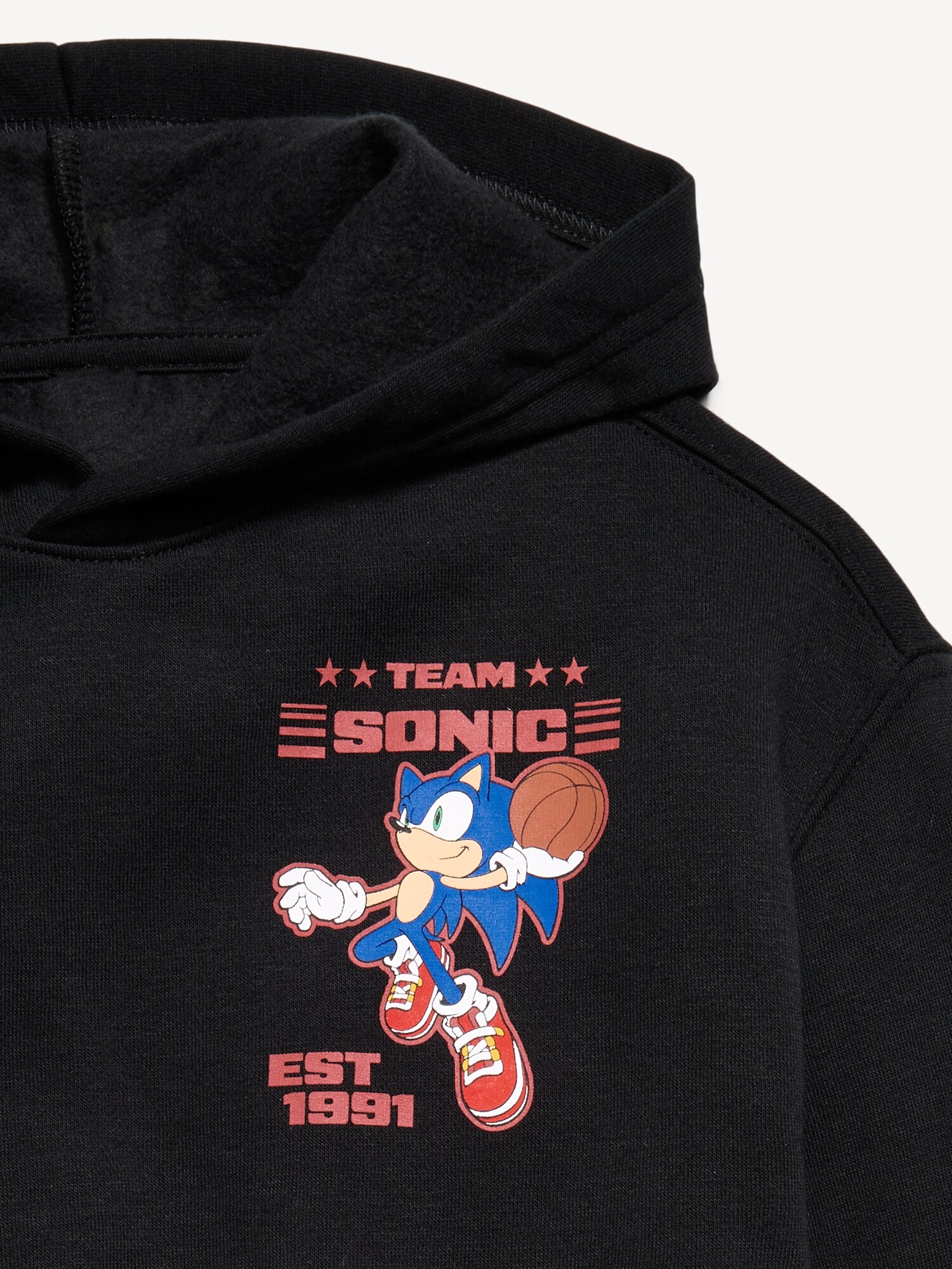 Детское худи Old Navy Sonic The Hedgehog™ Oversized Gender-Neutral Pullover, цвет: Чёрный — фото 4
