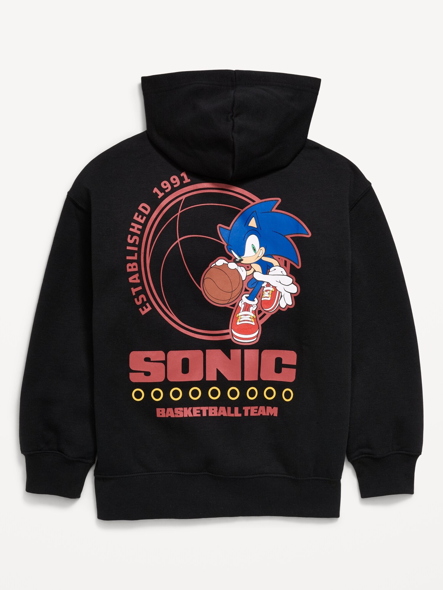 Детское худи Old Navy Sonic The Hedgehog™ Oversized Gender-Neutral Pullover, цвет: Чёрный — фото 3
