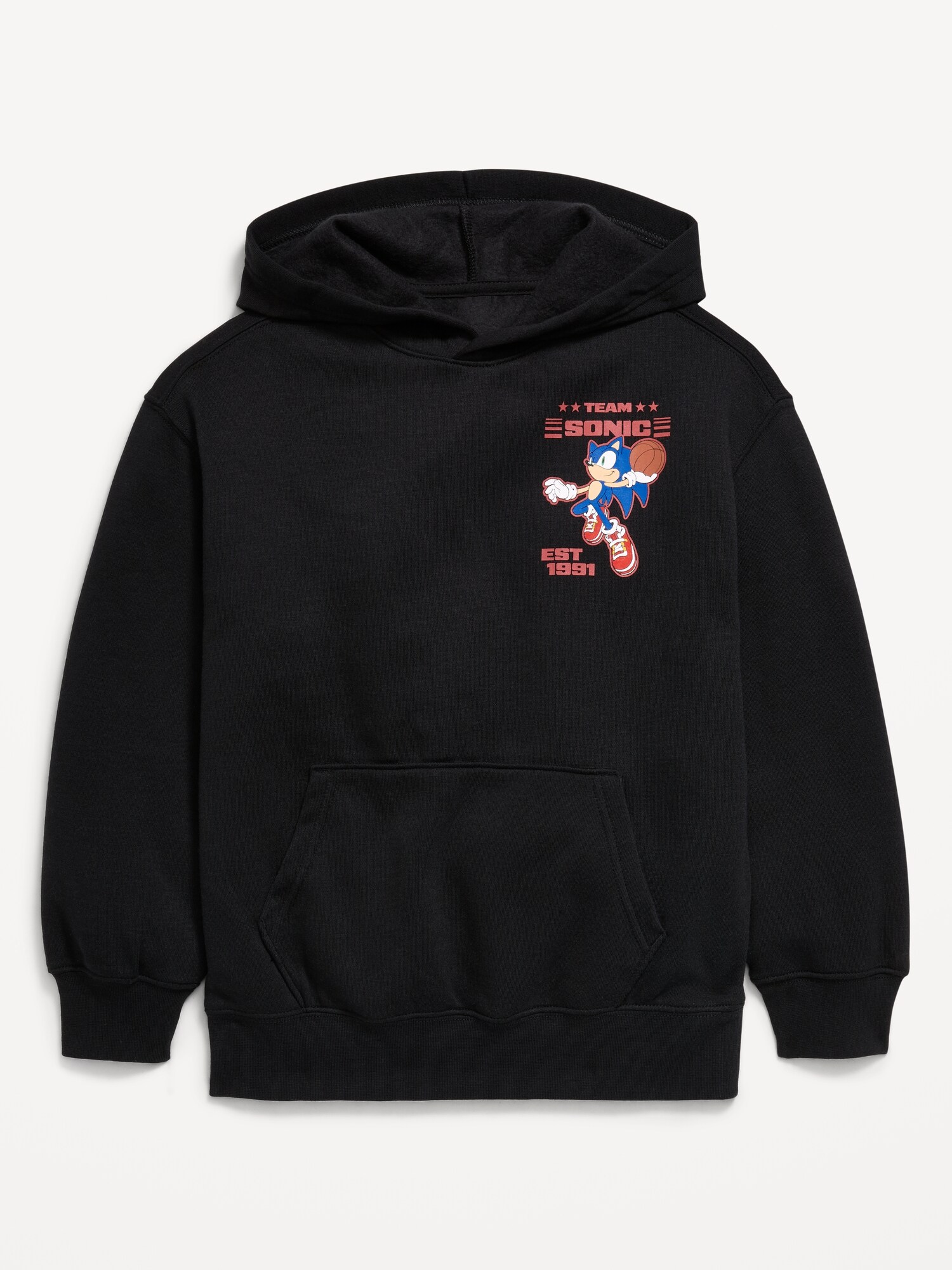 Детское худи Old Navy Sonic The Hedgehog™ Oversized Gender-Neutral Pullover, цвет: Чёрный — фото 2