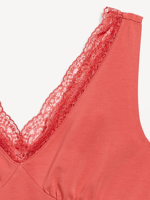 Image number 4 showing, Sleeveless Lace-Trim V-Neck Ribbed Top