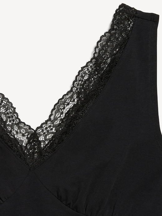 Image number 4 showing, Sleeveless Lace-Trim V-Neck Ribbed Top