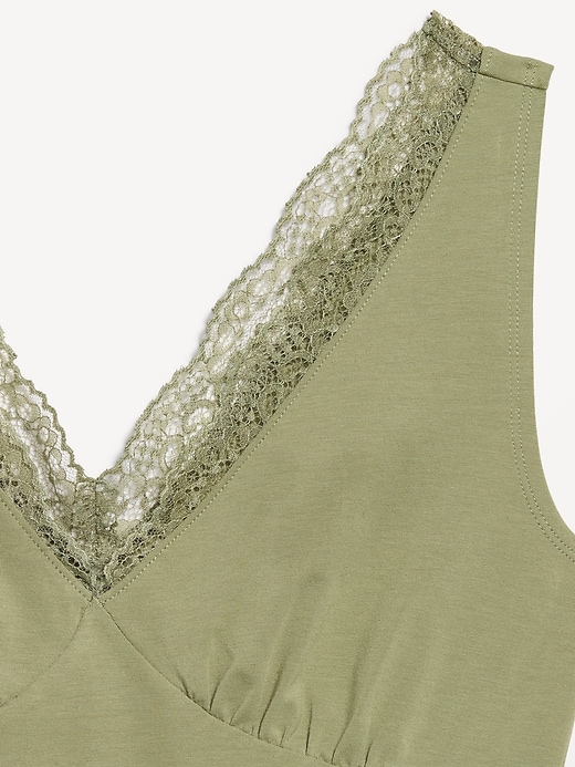 Image number 3 showing, Sleeveless Lace-Trim V-Neck Ribbed Top