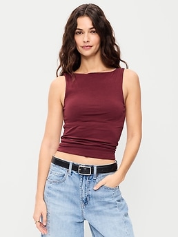Hug Double-Layer Boat-Neck Top - image 3