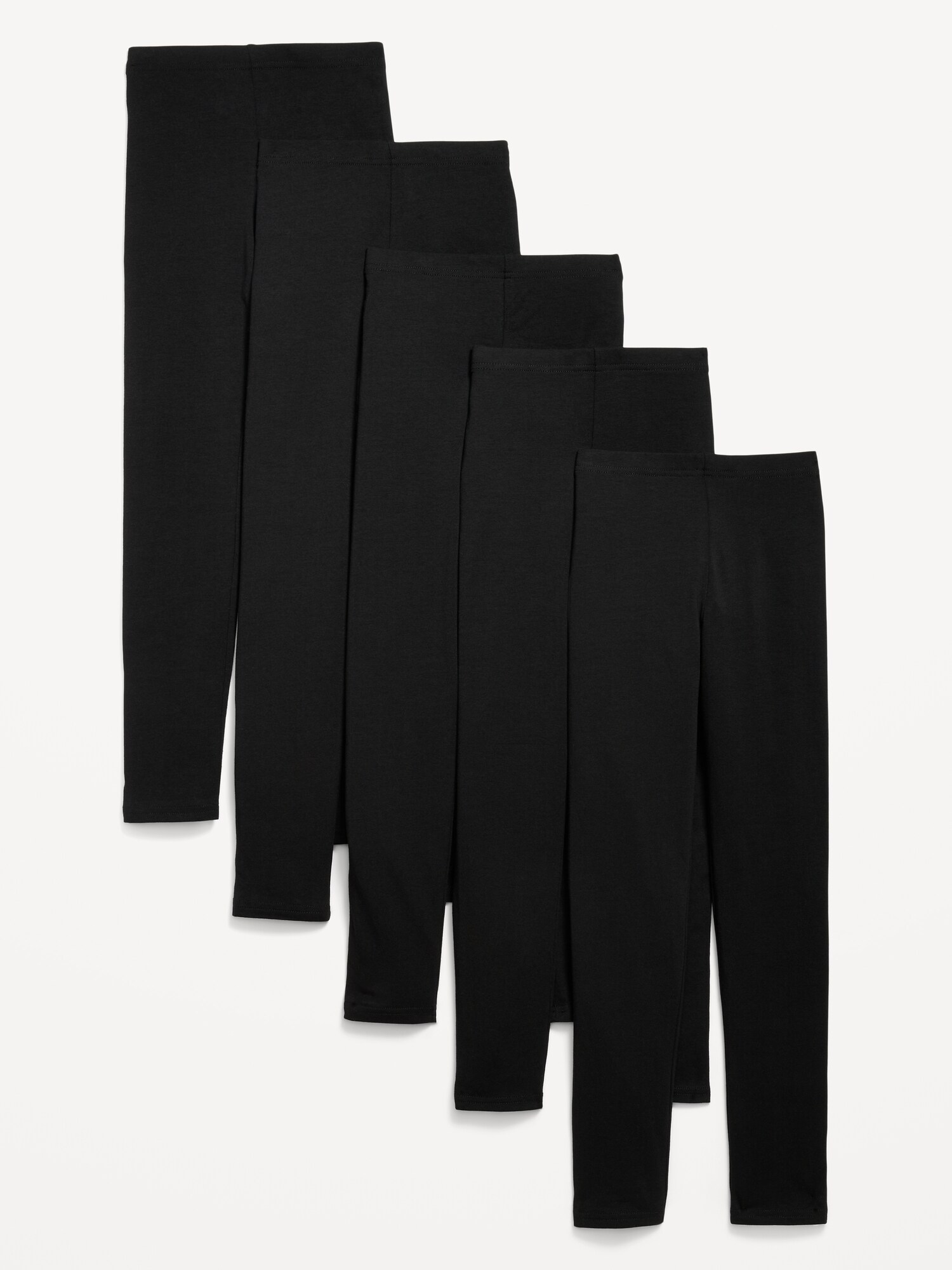 Леггинсы Old Navy Full-Length Leggings Variety 5-Pack для девочек, цвет: Чёрный — фото 2