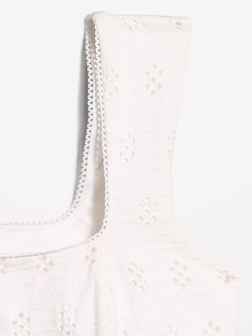 Image number 4 showing, Seamed-Bodice Eyelet Tank Top