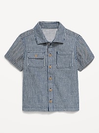 Image number 2 showing, Short-Sleeve Striped Utility Shirt for Toddler Boys
