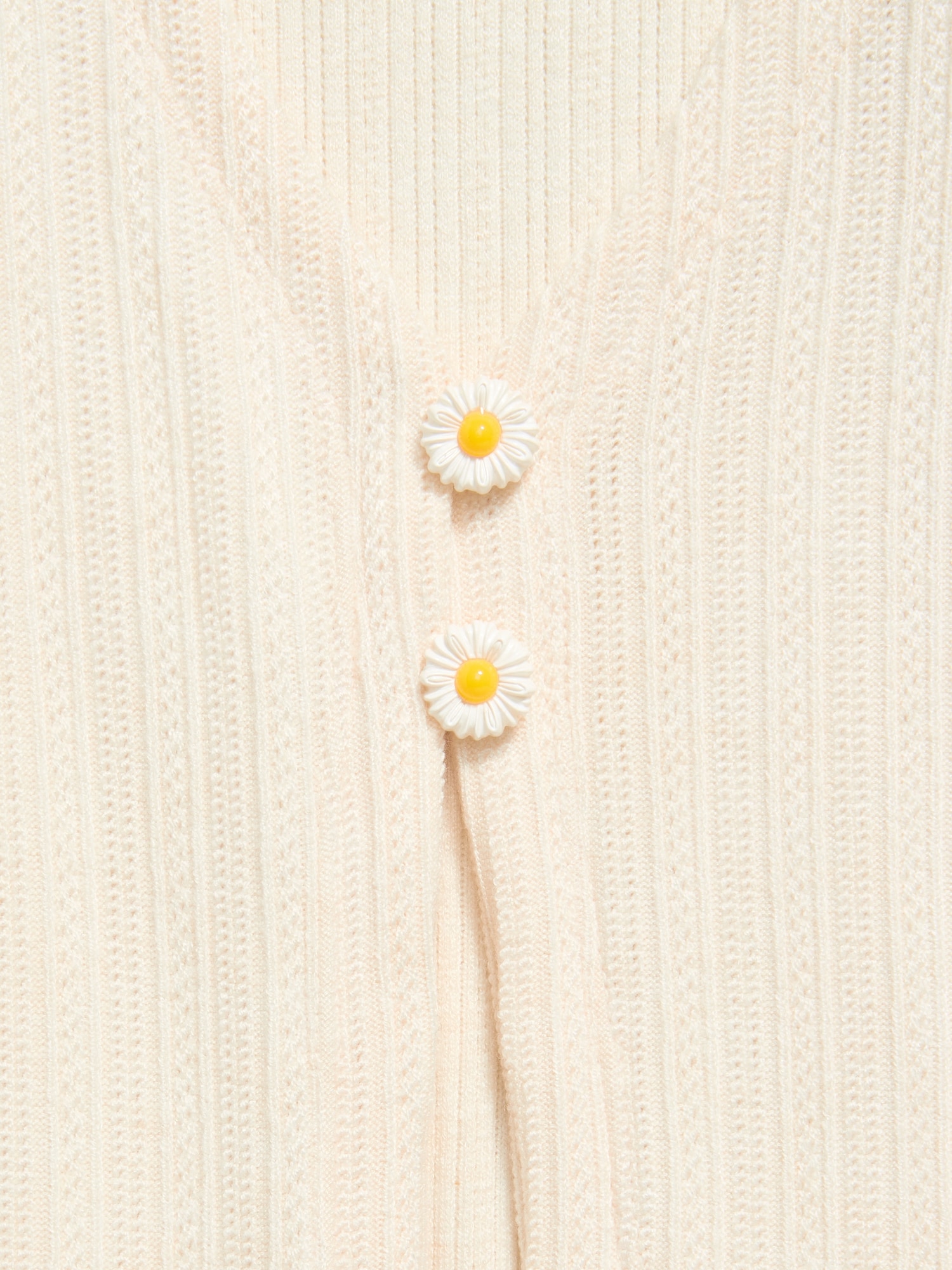 Pointelle-Knit V-Neck Cardigan for Girls
