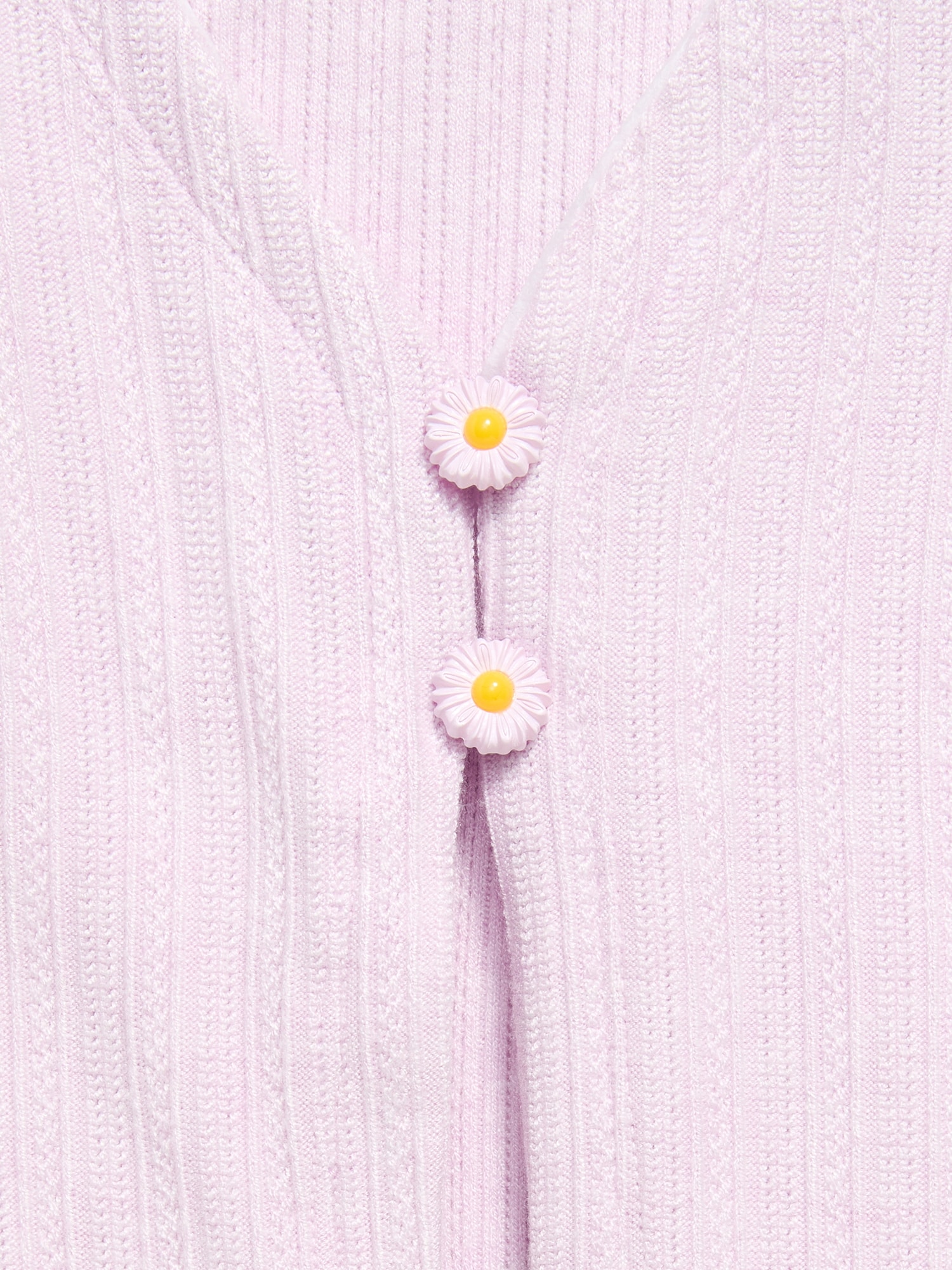 Pointelle-Knit V-Neck Cardigan for Girls
