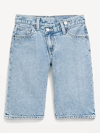 Image number 4 showing, Baggy Crossover Jean Shorts for Girls