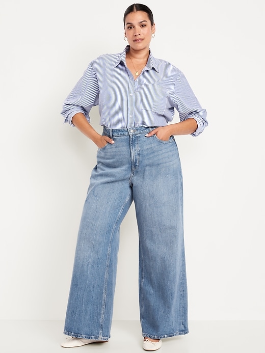 Image number 8 showing, High-Waisted Barrel Full Length Jeans