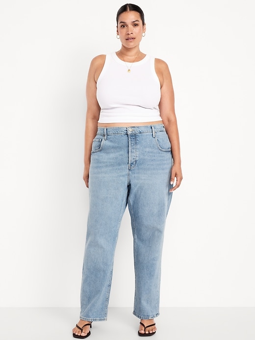 Image number 9 showing, Mid-Rise Slouchy Straight Jeans