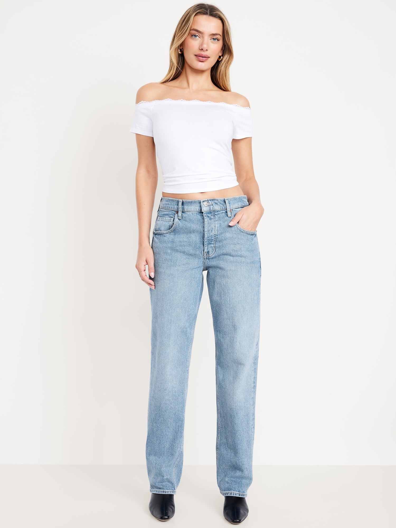 Low-Rise Slouchy Straight Jeans