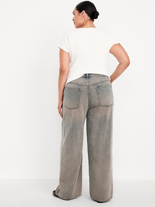 Image number 9 showing, High-Waisted Baggy Wide-Leg Jeans