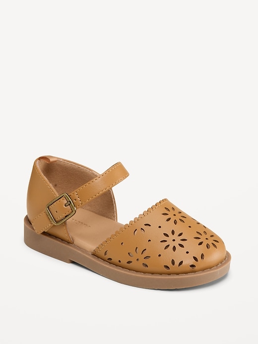 Image number 1 showing, Faux-Leather Chunky Ballet Sandals for Toddler Girls