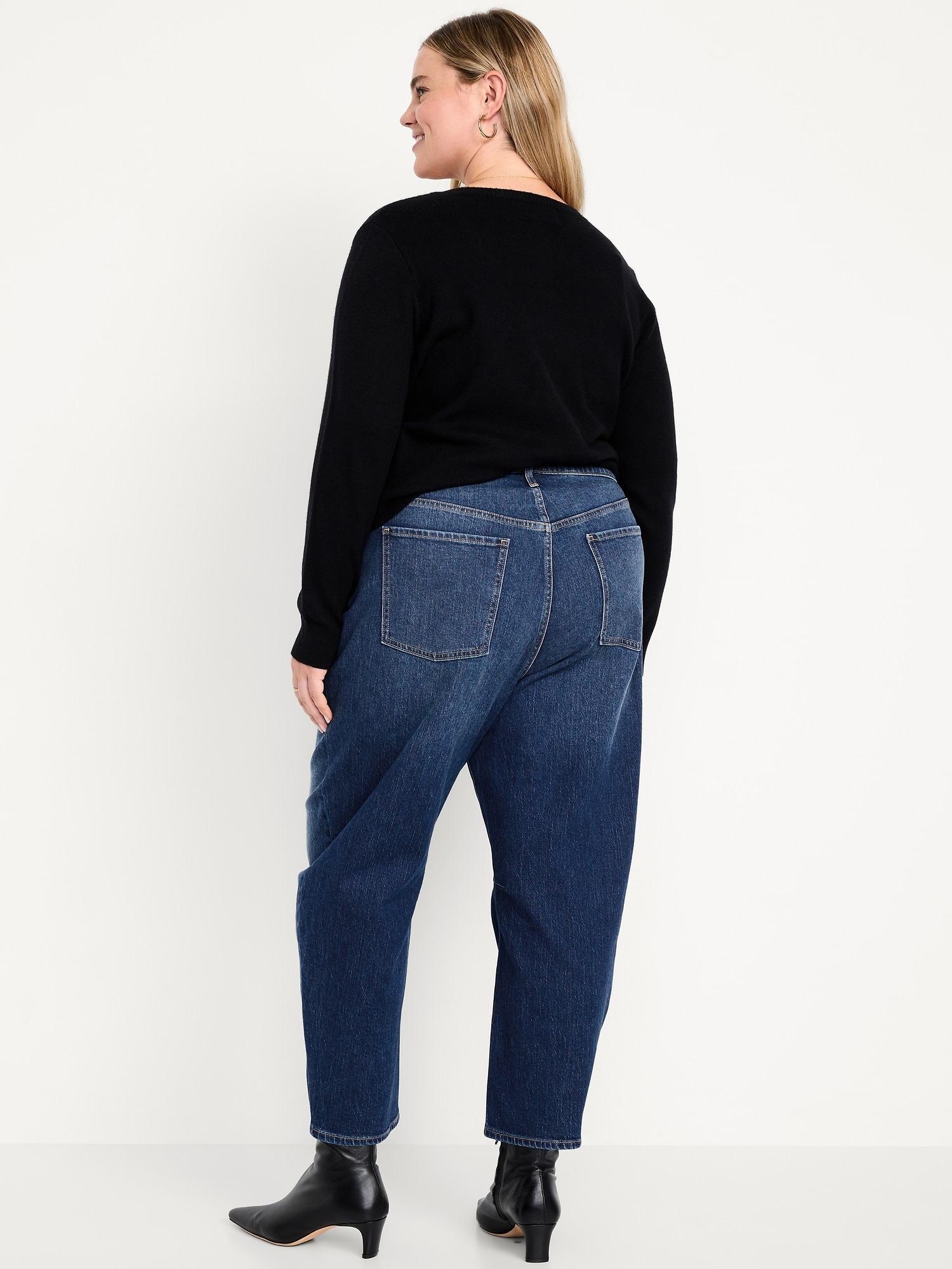 High-Waisted Wow Barrel-Leg Ankle Jeans