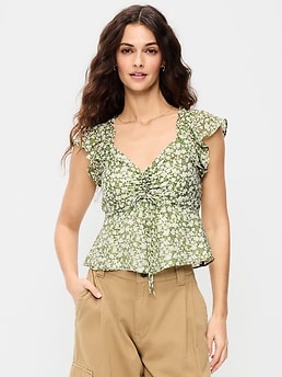 Flutter-Sleeve Fit & Flare Top - image 3