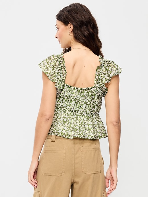 Image number 2 showing, Flutter-Sleeve Fit & Flare Top