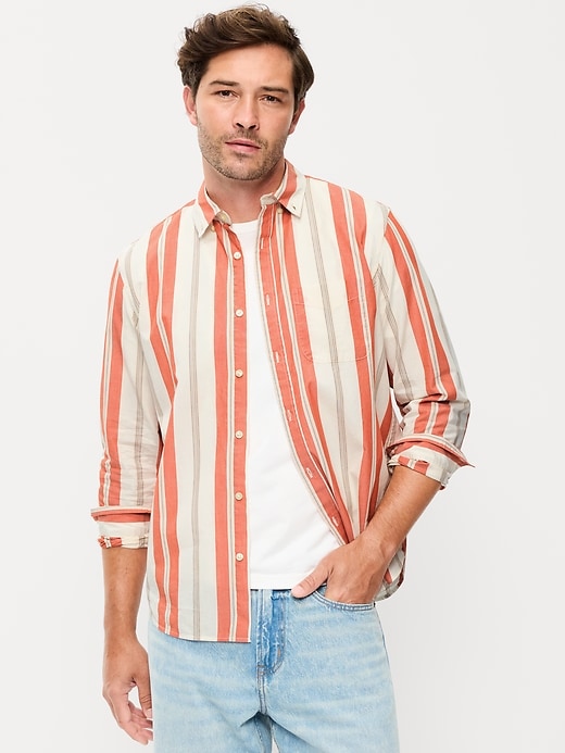 Image number 1 showing, Classic Fit Everyday Striped Poplin Shirt