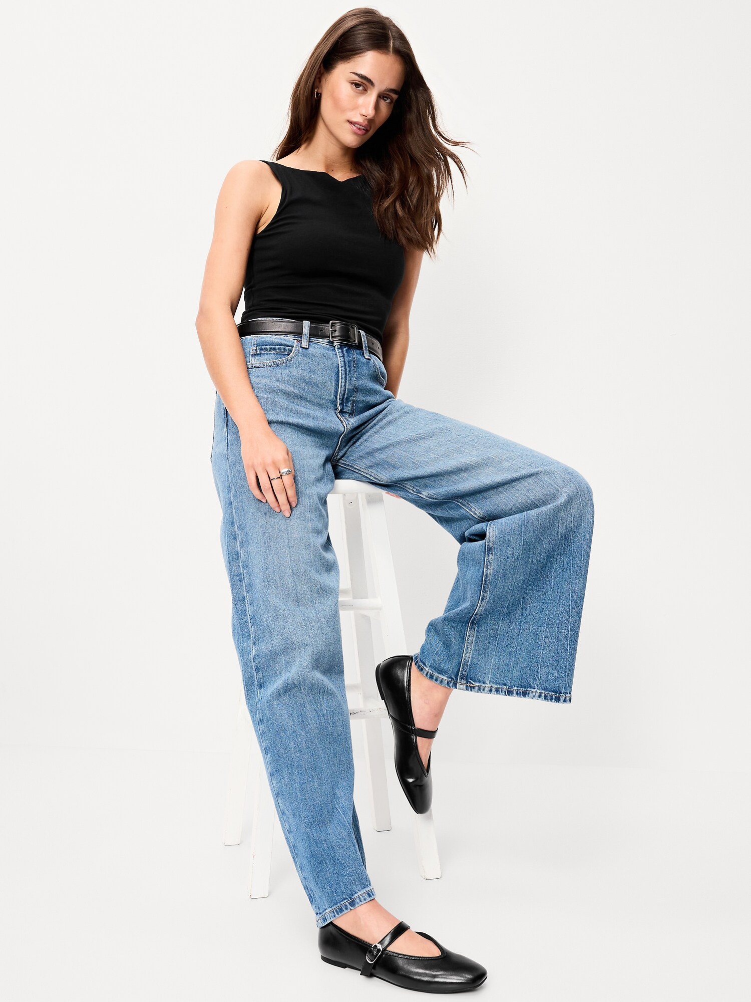 Женские балетки Мэри Джейн Old Navy, цвет: Чёрный — фото 2