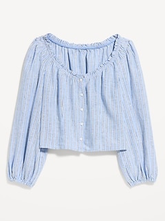 Long-Sleeve Button-Down Top
