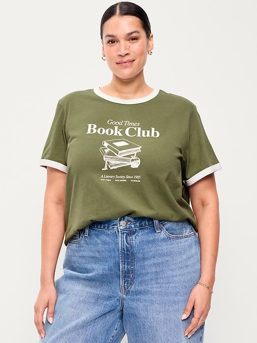 Image number 8 showing, EveryWear Crew-Neck Graphic Ringer T-Shirt