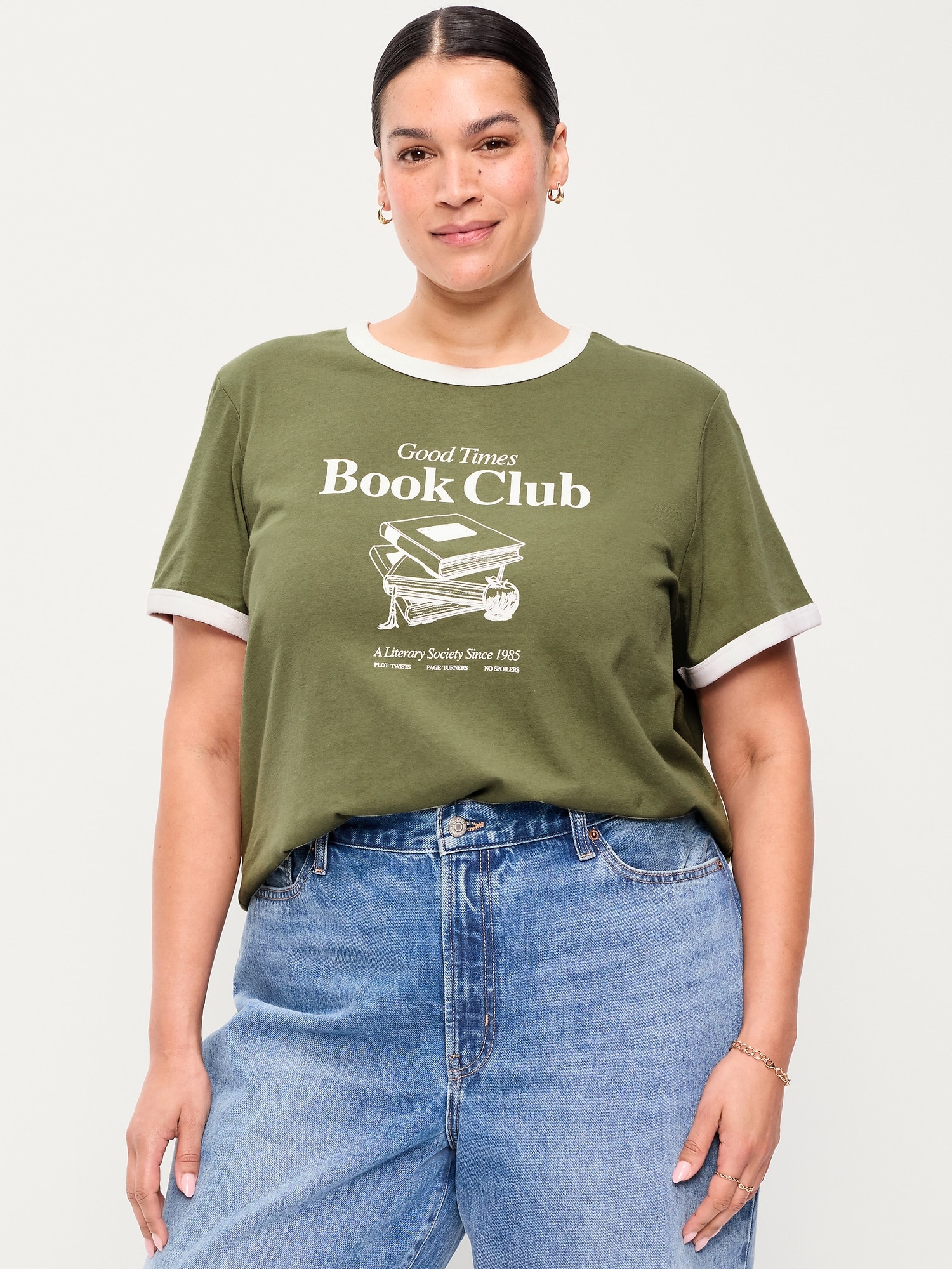 EveryWear Crew-Neck Graphic Ringer T-Shirt