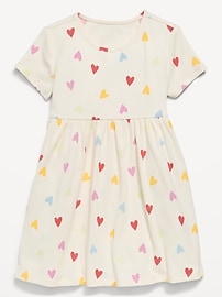 Image number 1 showing, Short-Sleeve Ribbed Graphic Dress for Toddler Girls