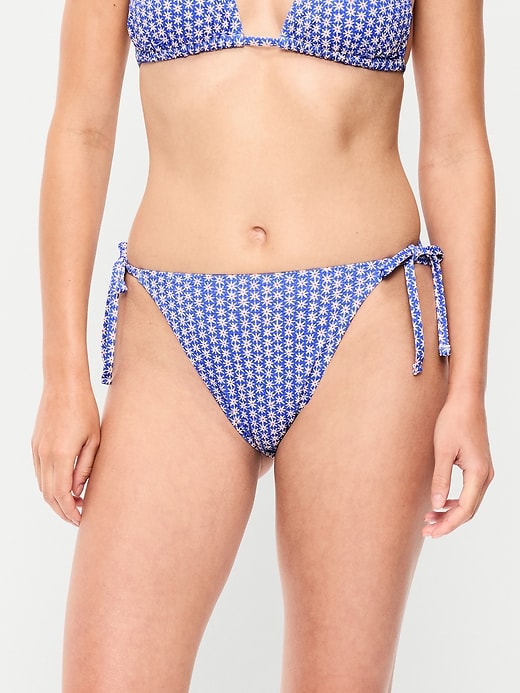 Image number 1 showing, Pique String Bikini Swim Bottoms