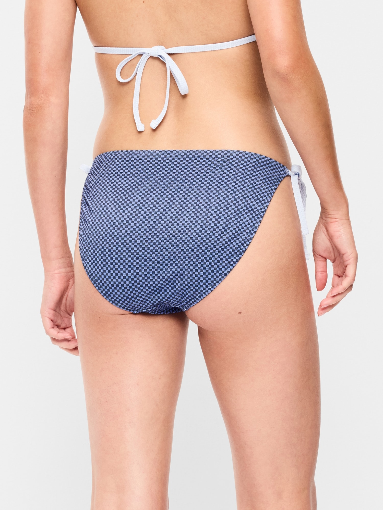 Pique String Bikini Swim Bottoms