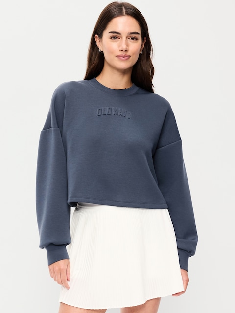 Bounce Fleece Crew-Neck Cropped Top