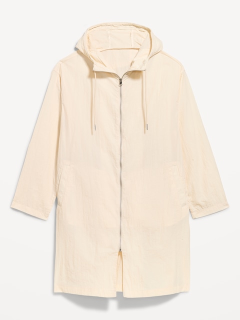 Loose-Fit Hooded Trench Coat