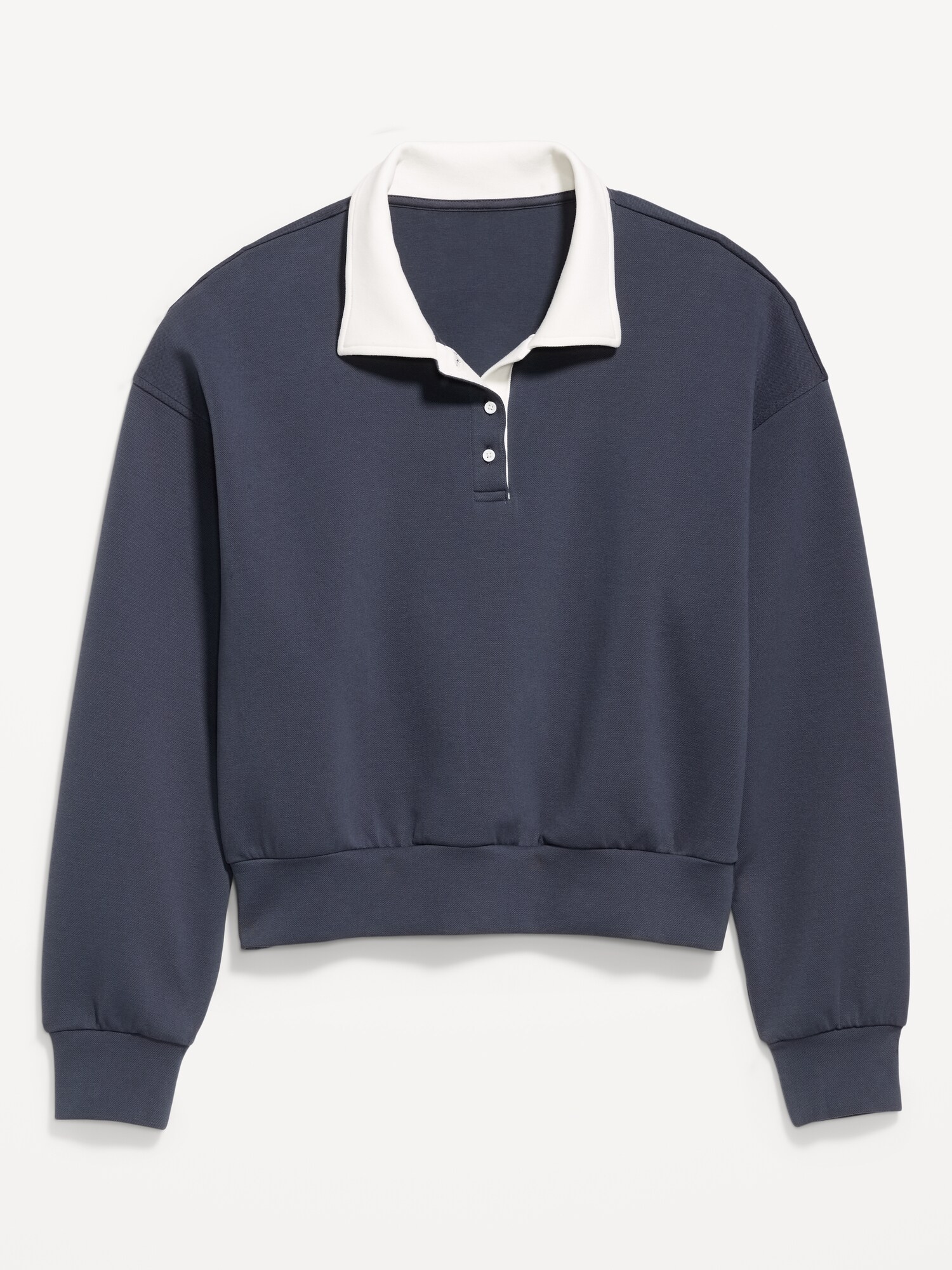 Женская рубашка-поло Old Navy Dynamic Fleece из пике, цвет: Сумеречный тёмно-синий — фото 5