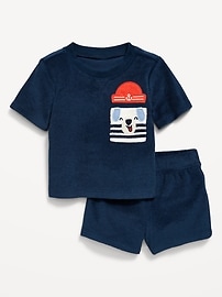 Image number 1 showing, Short-Sleeve Terry Pocket Top and Shorts Set for Baby