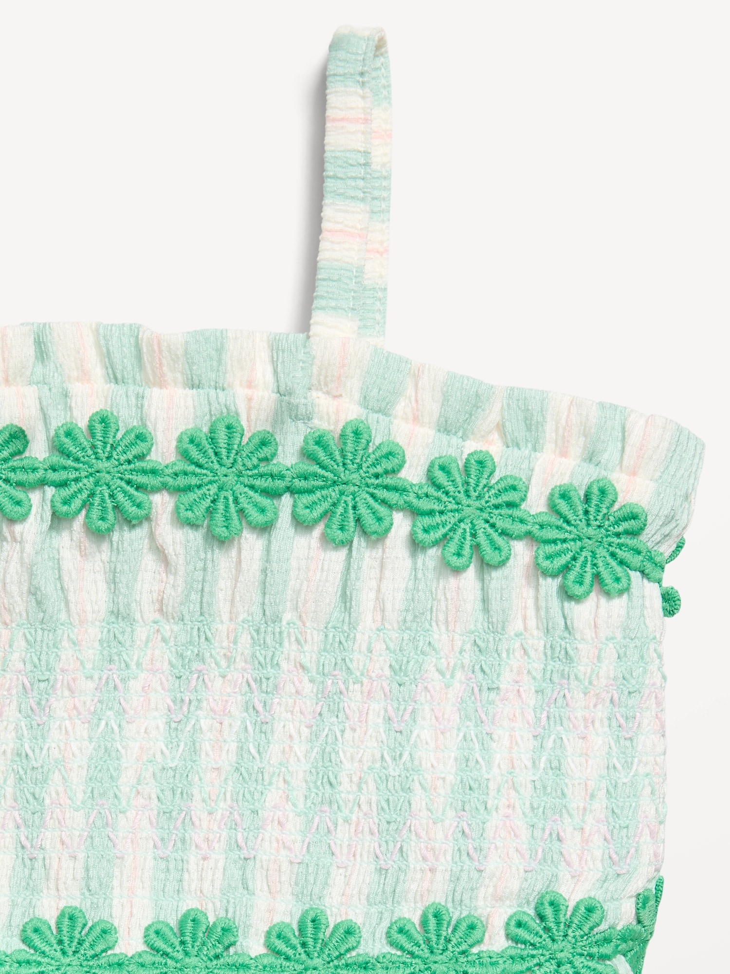 Sleeveless Smocked Crinkle Top and Pants Set for Toddler Girls