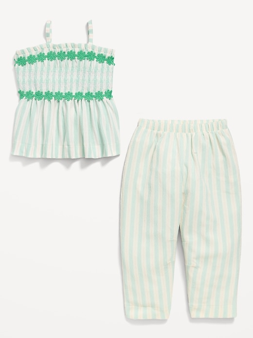 Image number 2 showing, Sleeveless Smocked Crinkle Top and Pants Set for Toddler Girls