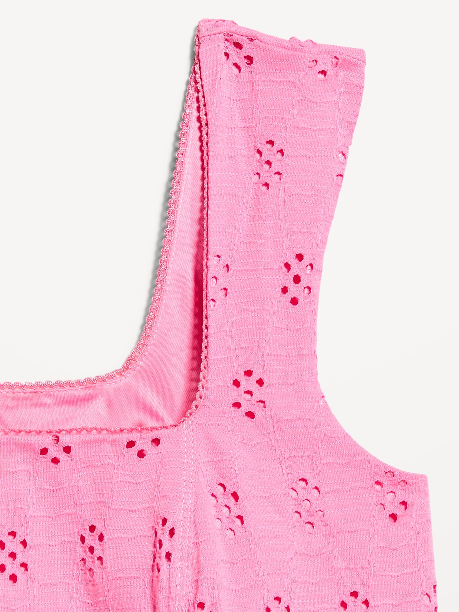 Seamed-Bodice Eyelet Tank Top