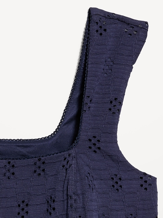 Image number 4 showing, Seamed-Bodice Eyelet Tank Top