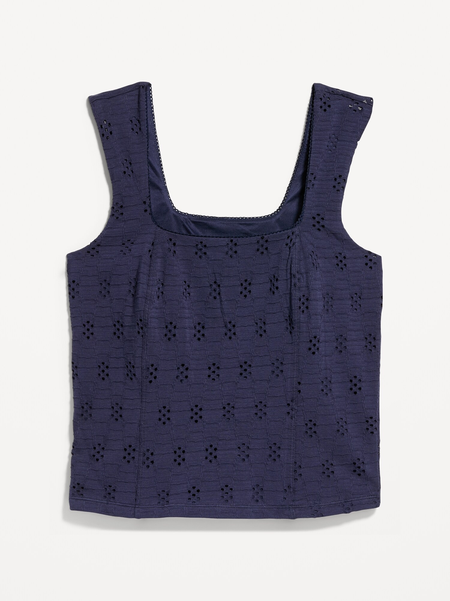 Женский топ Old Navy Seamed-Bodice Eyelet Tank Top, цвет: Arctic Depth — фото 5