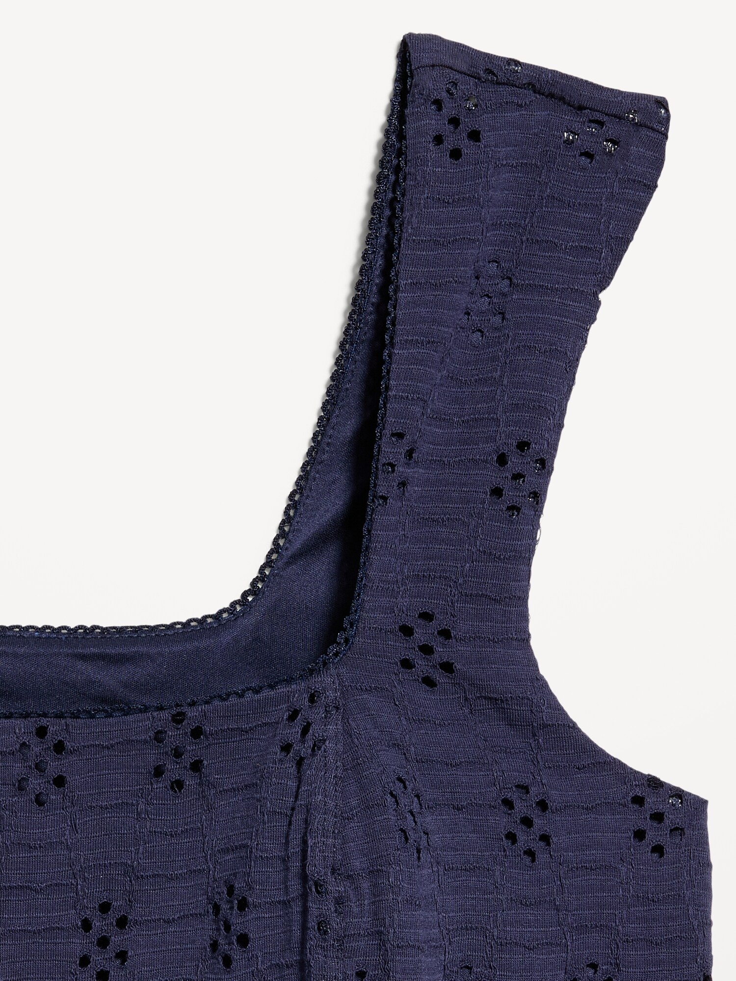 Женский топ Old Navy Seamed-Bodice Eyelet Tank Top, цвет: Arctic Depth — фото 4