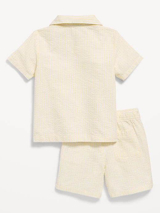 Image number 2 showing, Short-Sleeve Textured Shirt and Shorts Set for Toddler Boys