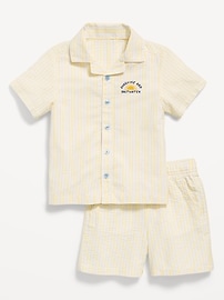Image number 1 showing, Short-Sleeve Textured Shirt and Shorts Set for Toddler Boys