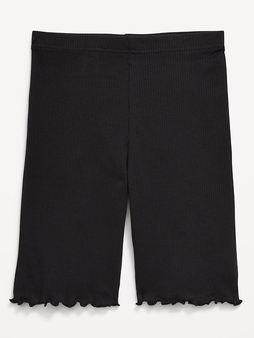 Image number 1 showing, Ribbed Lettuce-Edge Biker Shorts for Girls