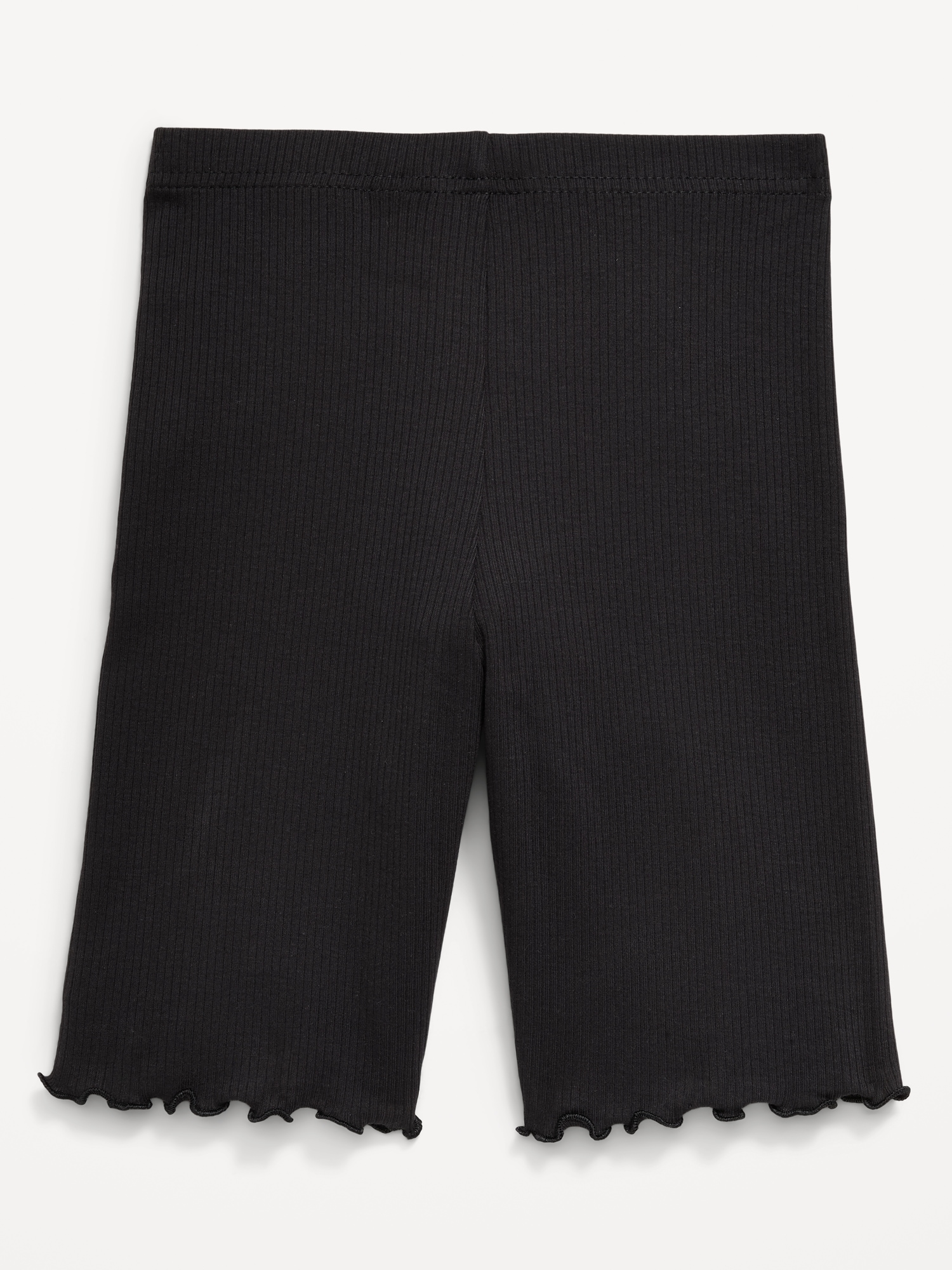 Ribbed Lettuce-Edge Biker Shorts for Girls